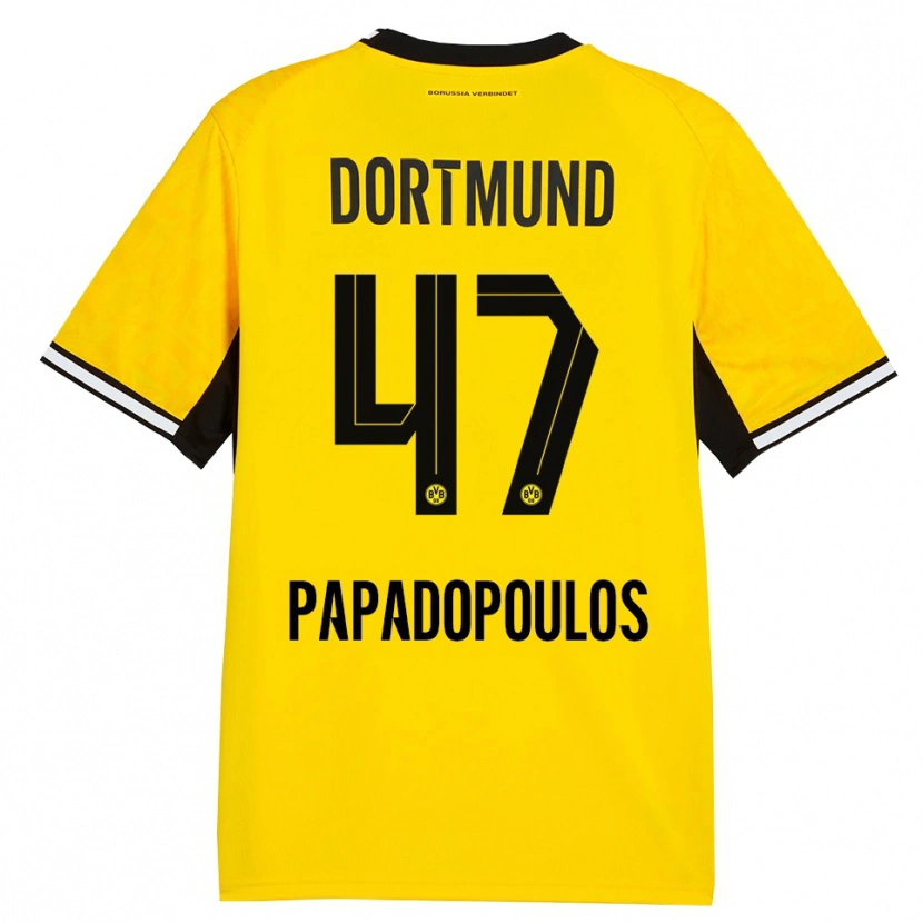 Danxen Kvinnor Antonios Papadopoulos #47 Gul Svart Vit Hemmatröja Matchtröjor 2026/27 Tröjor T-Tröja