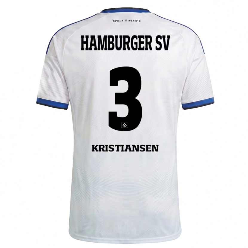 Danxen Kvinnor Simon Kristiansen #3 Vit Svart Blå Hemmatröja Matchtröjor 2026/27 Tröjor T-Tröja