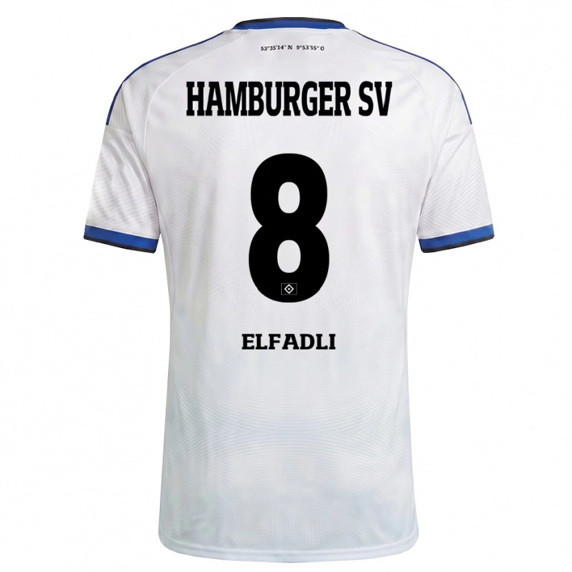 Danxen Kvinnor Daniel Elfadli #8 Vit Svart Blå Hemmatröja Matchtröjor 2026/27 Tröjor T-Tröja