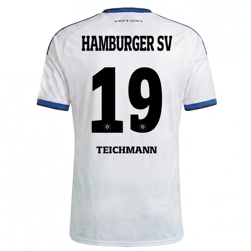 Danxen Kvinnor Mats Teichmann #19 Vit Svart Blå Hemmatröja Matchtröjor 2026/27 Tröjor T-Tröja