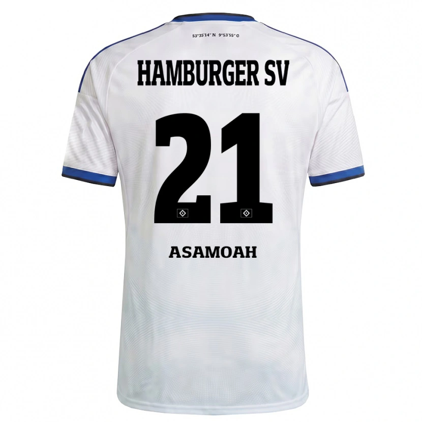 Danxen Kvinnor Justin Asamoah #21 Vit Svart Blå Hemmatröja Matchtröjor 2026/27 Tröjor T-Tröja