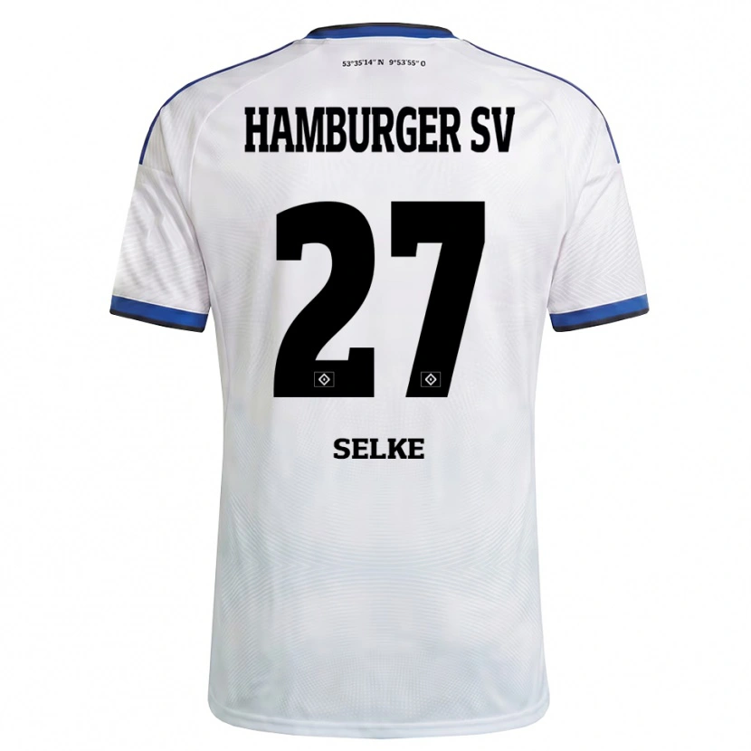 Danxen Kvinnor Davie Selke #27 Vit Svart Blå Hemmatröja Matchtröjor 2026/27 Tröjor T-Tröja