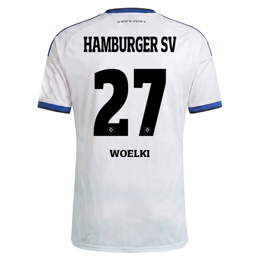 Danxen Kvinnor Amelie Woelki #27 Vit Svart Blå Hemmatröja Matchtröjor 2026/27 Tröjor T-Tröja