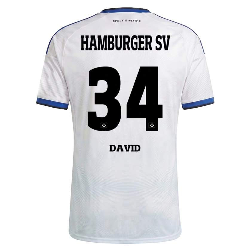 Danxen Kvinnor Jonas David #34 Vit Svart Blå Hemmatröja Matchtröjor 2026/27 Tröjor T-Tröja