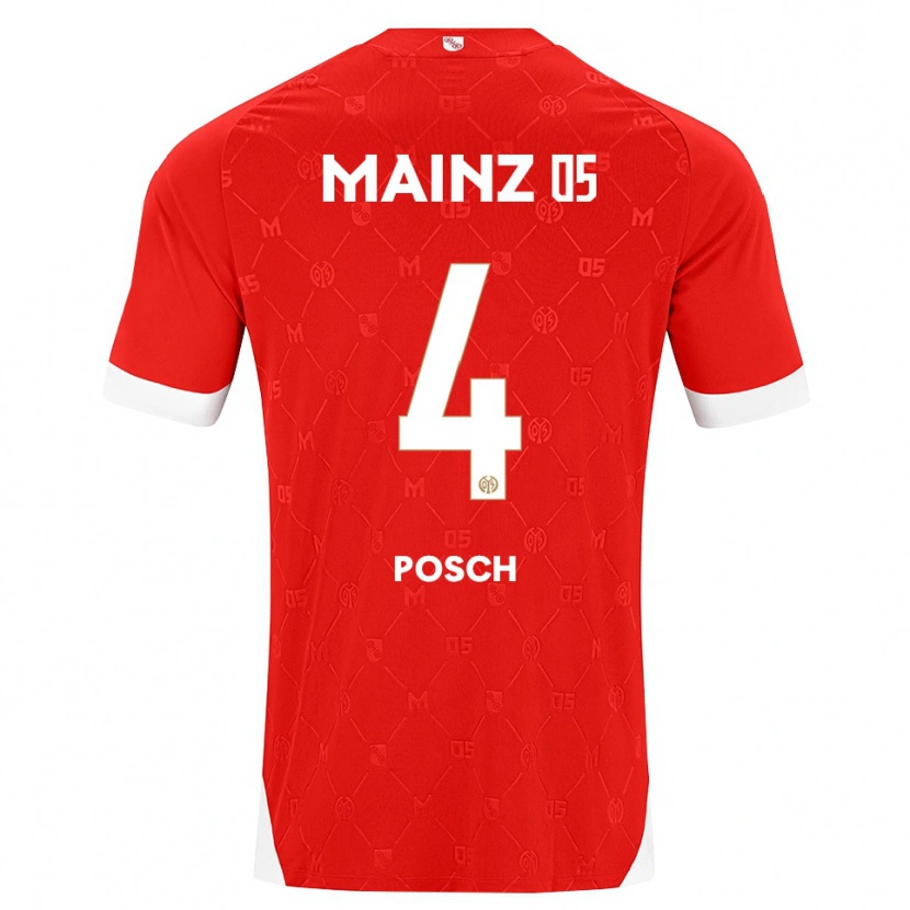 Danxen Kvinnor Stefan Posch #4 Röd Vit Hemmatröja Matchtröjor 2026/27 Tröjor T-Tröja