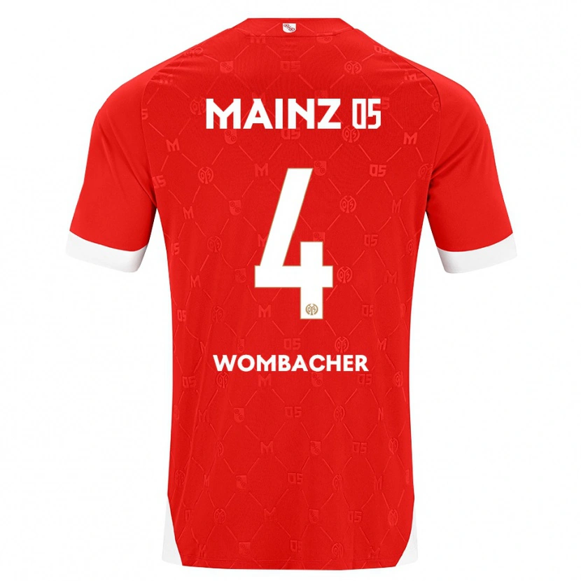 Danxen Kvinnor Fynn Wombacher #4 Röd Vit Hemmatröja Matchtröjor 2026/27 Tröjor T-Tröja