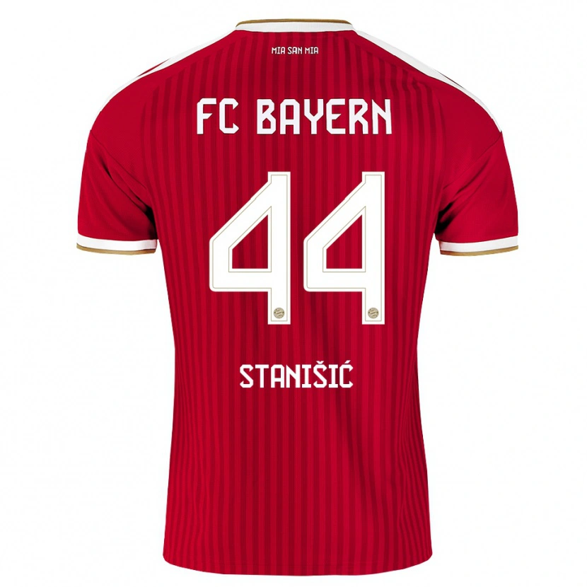 Danxen Kvinnor Josip Stanisic #44 Röd Vit Blå Hemmatröja Matchtröjor 2026/27 Tröjor T-Tröja