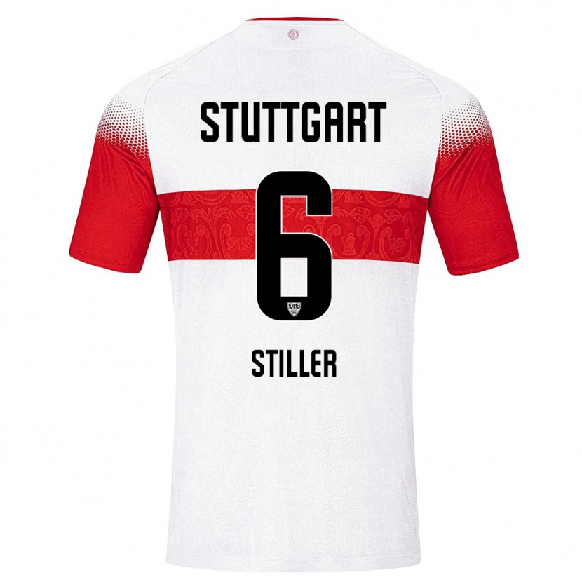 Danxen Kvinnor Angelo Stiller #6 Vit Röd Gul Hemmatröja Matchtröjor 2026/27 Tröjor T-Tröja
