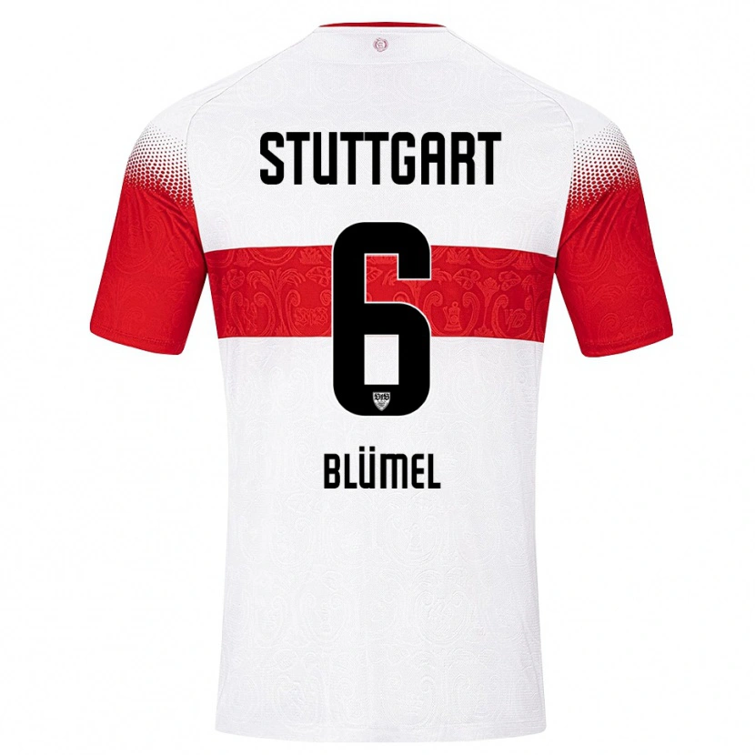 Danxen Kvinnor Charlotte Blümel #6 Vit Röd Gul Hemmatröja Matchtröjor 2026/27 Tröjor T-Tröja