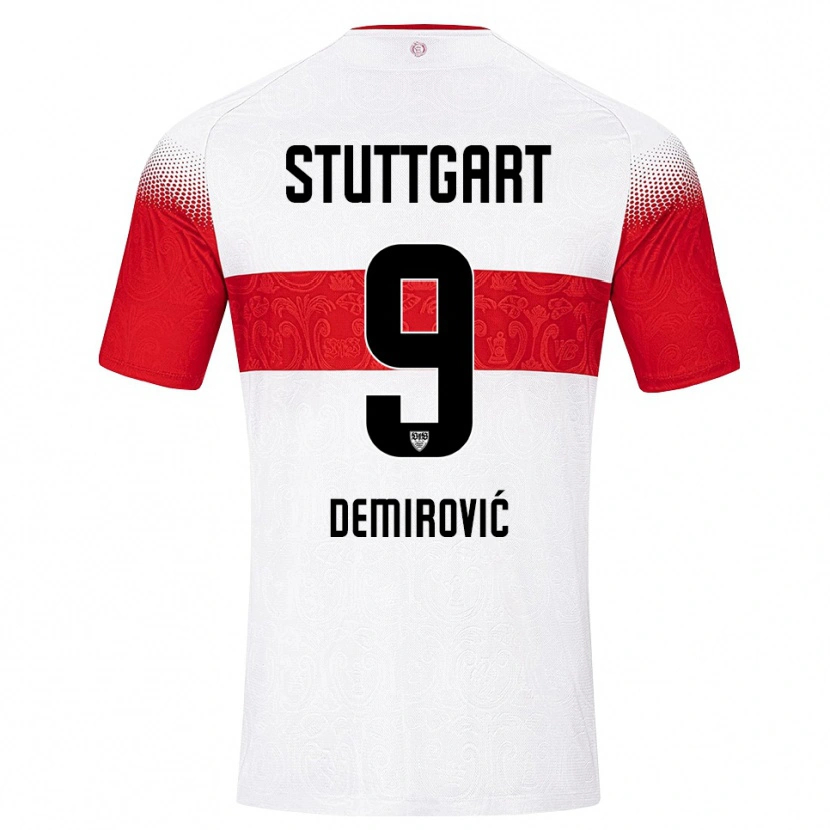 Danxen Kvinnor Ermedin Demirovic #9 Vit Röd Gul Hemmatröja Matchtröjor 2026/27 Tröjor T-Tröja