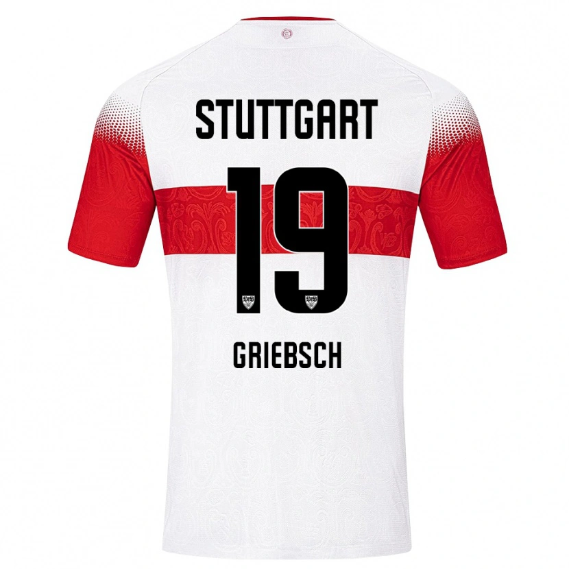 Danxen Kvinnor Lukas Griebsch #19 Vit Röd Gul Hemmatröja Matchtröjor 2026/27 Tröjor T-Tröja
