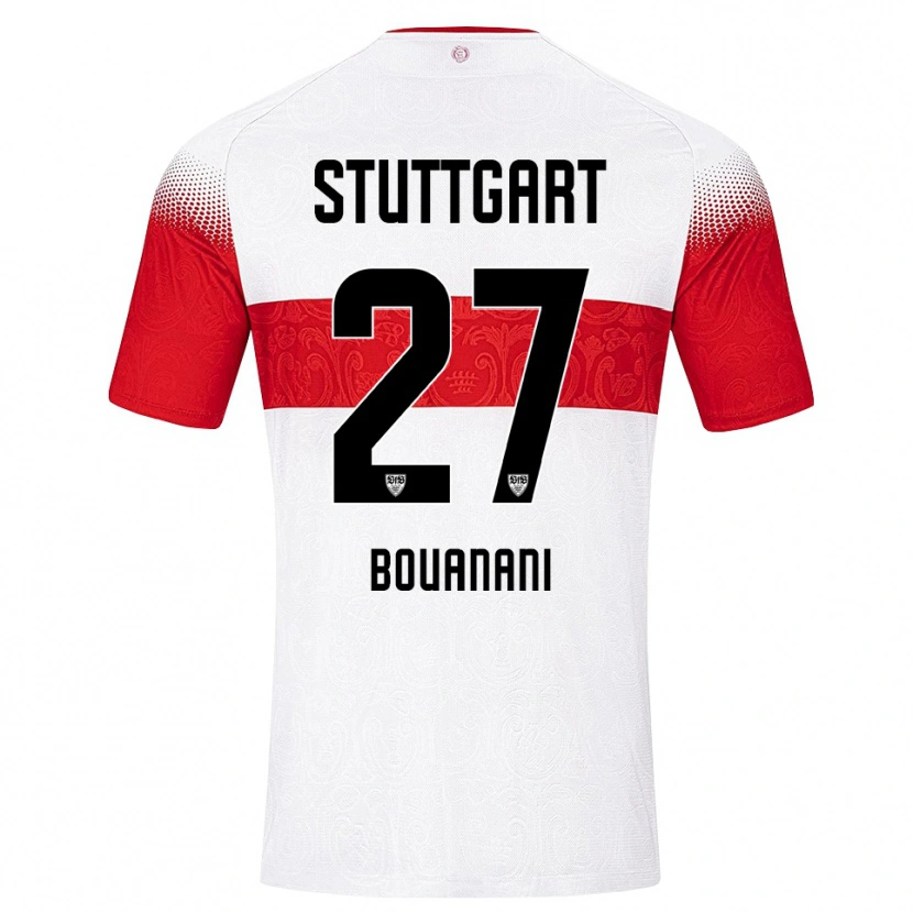 Danxen Kvinnor Badredine Bouanani #27 Vit Röd Gul Hemmatröja Matchtröjor 2026/27 Tröjor T-Tröja