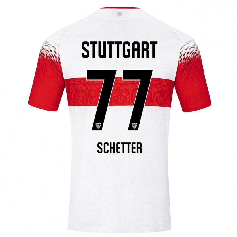 Danxen Kvinnor Leonie Schetter #77 Vit Röd Gul Hemmatröja Matchtröjor 2026/27 Tröjor T-Tröja