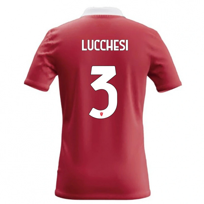 Danxen Kvinnor Lorenzo Lucchesi #3 Röd Vit Hemmatröja Matchtröjor 2026/27 Tröjor T-Tröja