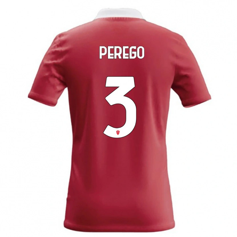 Danxen Kvinnor Gregorio Perego #3 Röd Vit Hemmatröja Matchtröjor 2026/27 Tröjor T-Tröja
