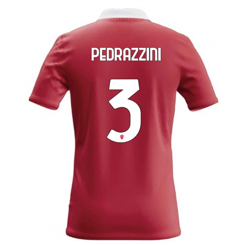 Danxen Kvinnor Carlo Pedrazzini #3 Röd Vit Hemmatröja Matchtröjor 2026/27 Tröjor T-Tröja
