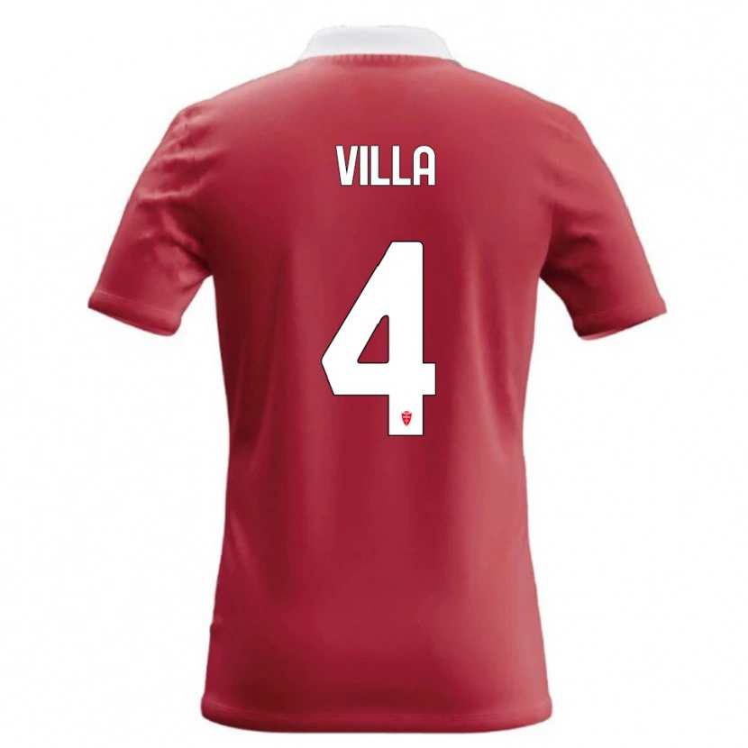 Danxen Kvinnor Manuel Villa #4 Röd Vit Hemmatröja Matchtröjor 2026/27 Tröjor T-Tröja