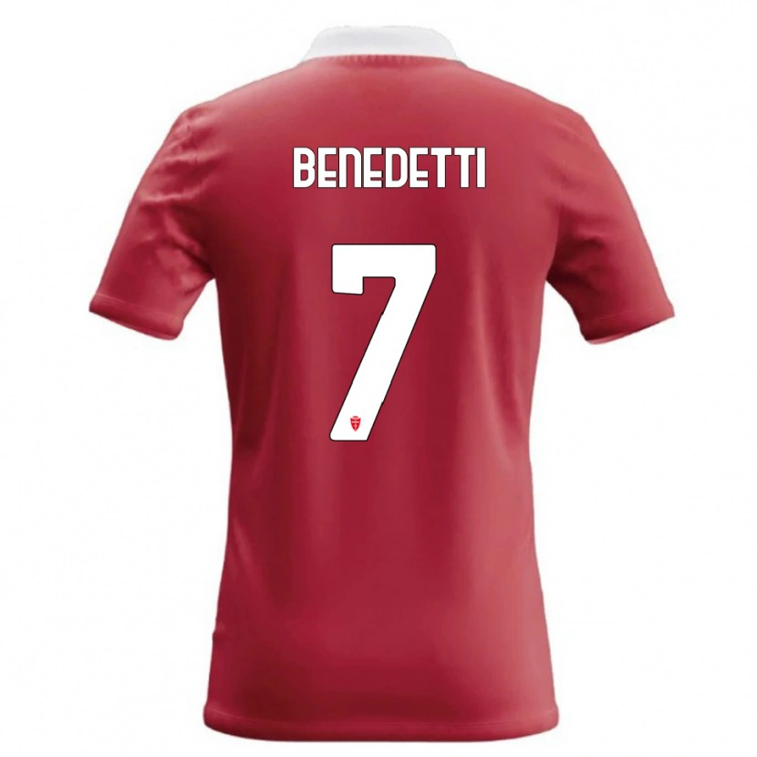 Danxen Kvinnor Elia Benedetti #7 Röd Vit Hemmatröja Matchtröjor 2026/27 Tröjor T-Tröja