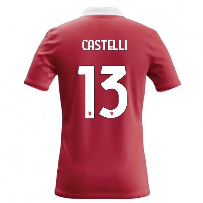Danxen Kvinnor Davide Castelli #13 Röd Vit Hemmatröja Matchtröjor 2026/27 Tröjor T-Tröja