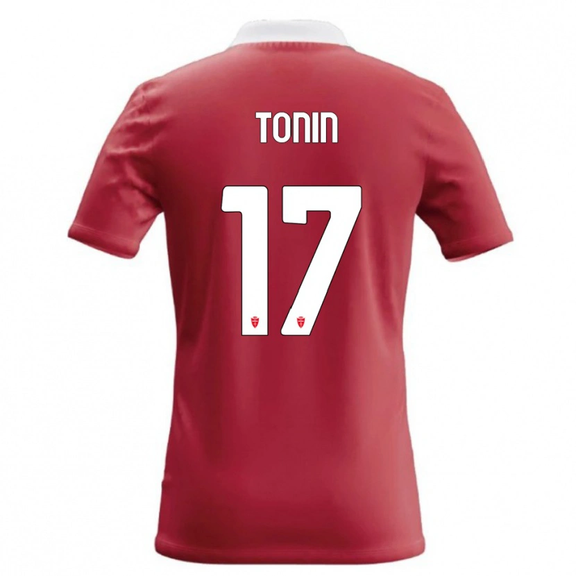 Danxen Kvinnor Andrea Tonin #17 Röd Vit Hemmatröja Matchtröjor 2026/27 Tröjor T-Tröja