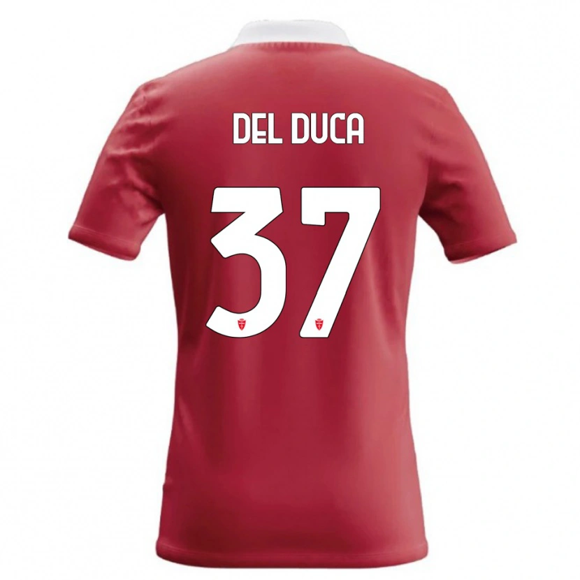 Danxen Kvinnor Jacopo Del Duca #37 Röd Vit Hemmatröja Matchtröjor 2026/27 Tröjor T-Tröja