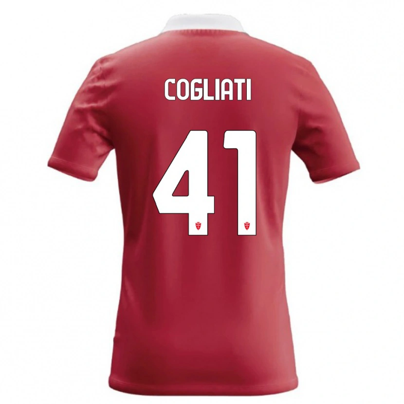 Danxen Kvinnor Andrea Cogliati #41 Röd Vit Hemmatröja Matchtröjor 2026/27 Tröjor T-Tröja
