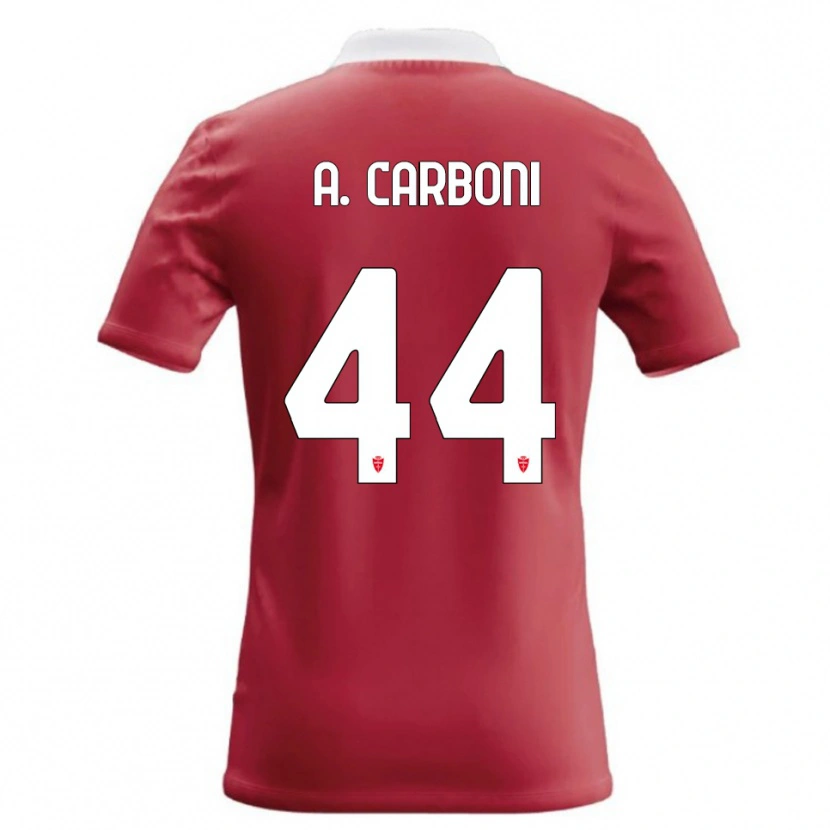 Danxen Kvinnor Andrea Carboni #44 Röd Vit Hemmatröja Matchtröjor 2026/27 Tröjor T-Tröja