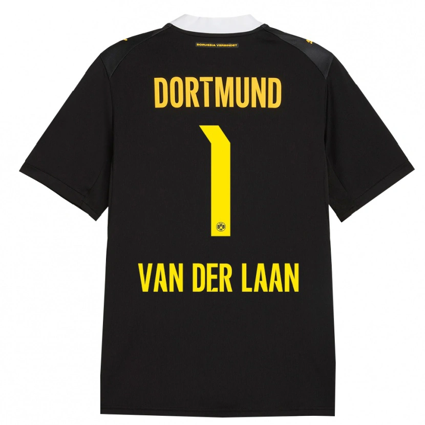 Danxen Kvinnor Laura Van Der Laan #1 Svart Röd Gul Bortatröja Matchtröjor 2026/27 Tröjor T-Tröja