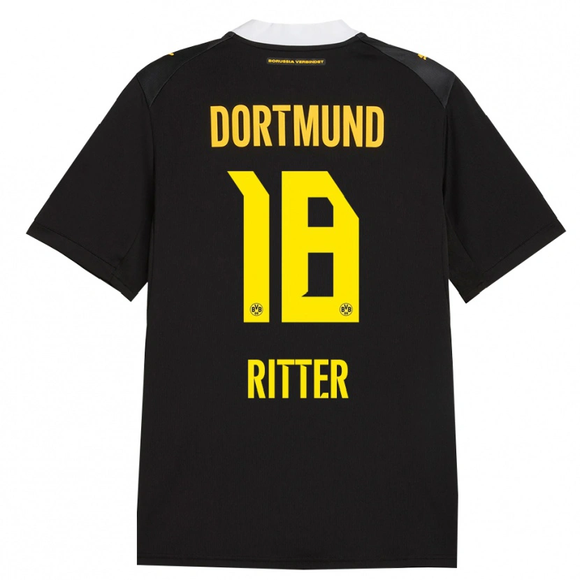 Danxen Kvinnor Roméo Ritter #18 Svart Röd Gul Bortatröja Matchtröjor 2026/27 Tröjor T-Tröja