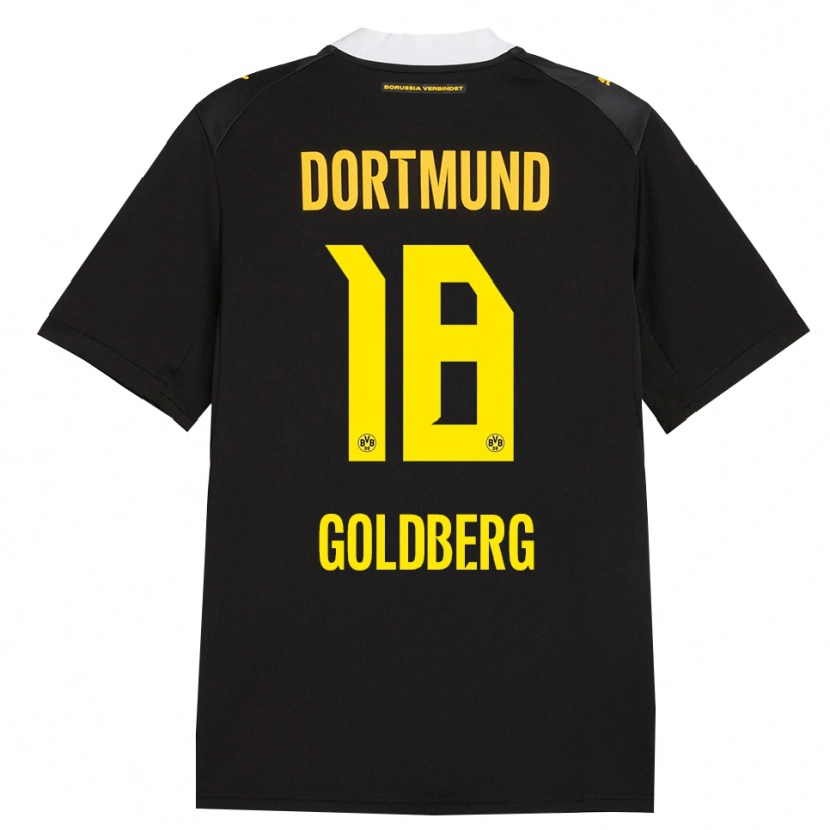 Danxen Kvinnor Niclas Goldberg #18 Svart Röd Gul Bortatröja Matchtröjor 2026/27 Tröjor T-Tröja