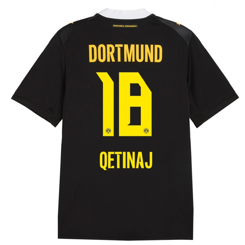 Danxen Kvinnor Edon Qetinaj #18 Svart Röd Gul Bortatröja Matchtröjor 2026/27 Tröjor T-Tröja