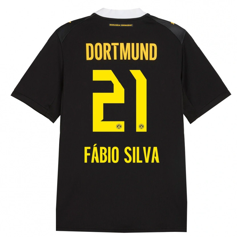Danxen Kvinnor Fábio Silva #21 Svart Röd Gul Bortatröja Matchtröjor 2026/27 Tröjor T-Tröja