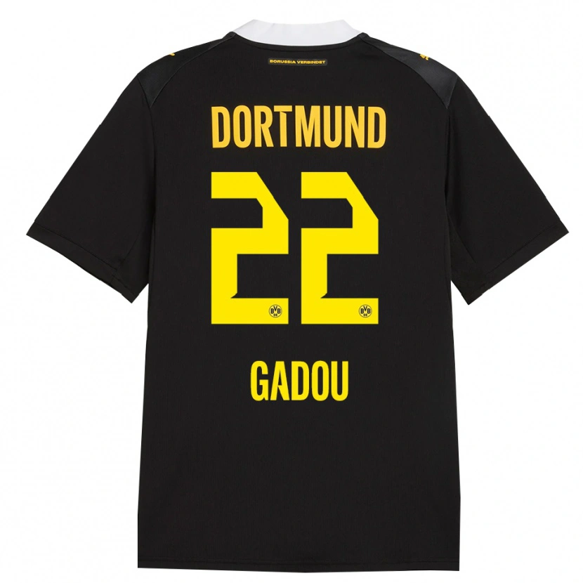 Danxen Kvinnor Joane Gadou #22 Svart Röd Gul Bortatröja Matchtröjor 2026/27 Tröjor T-Tröja