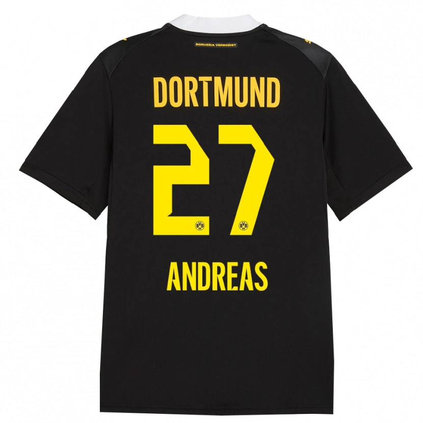 Danxen Kvinnor Kuno Andreas #27 Svart Röd Gul Bortatröja Matchtröjor 2026/27 Tröjor T-Tröja