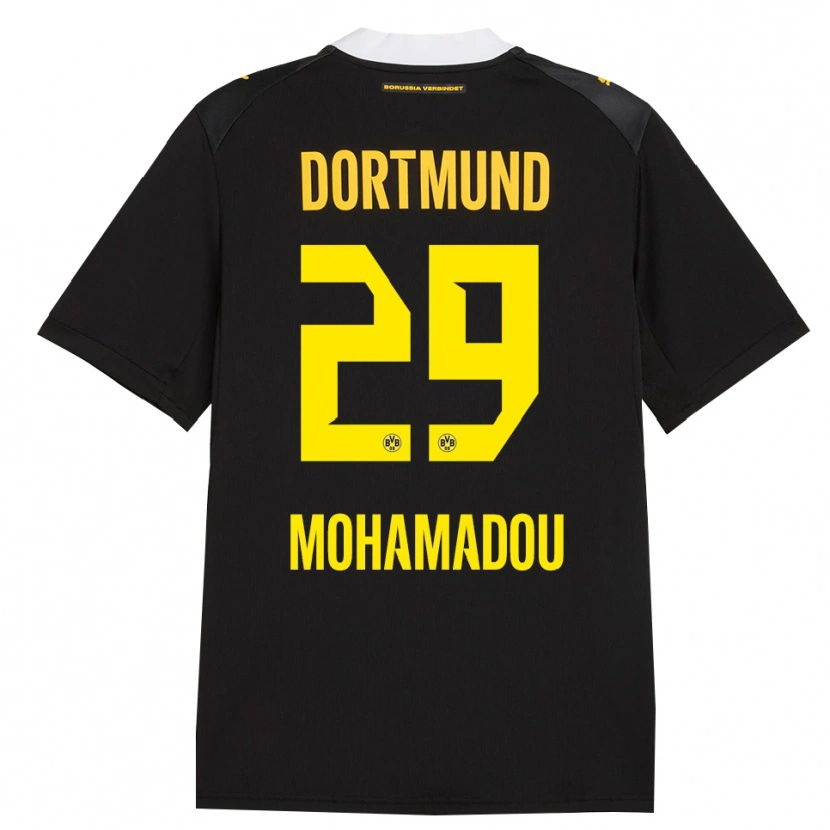 Danxen Kvinnor Hamzath Mohamadou #29 Svart Röd Gul Bortatröja Matchtröjor 2026/27 Tröjor T-Tröja