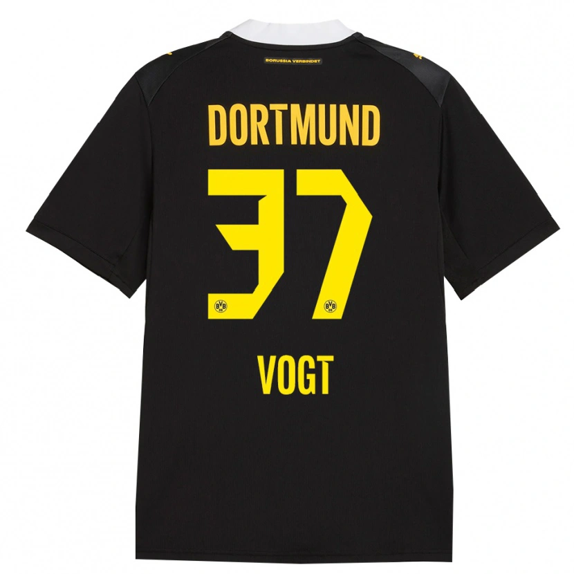 Danxen Kvinnor Levin Vogt #37 Svart Röd Gul Bortatröja Matchtröjor 2026/27 Tröjor T-Tröja