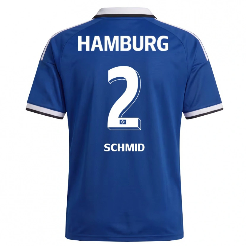 Danxen Kvinnor Maximilian Schmid #2 Vit Blå Bortatröja Matchtröjor 2026/27 Tröjor T-Tröja
