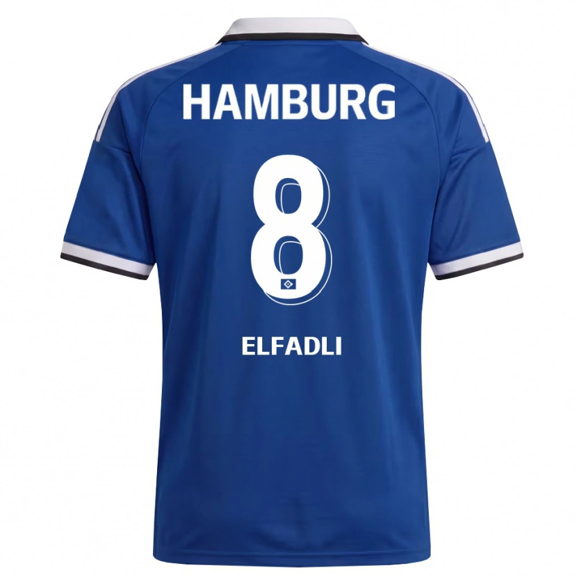 Danxen Kvinnor Daniel Elfadli #8 Vit Blå Bortatröja Matchtröjor 2026/27 Tröjor T-Tröja