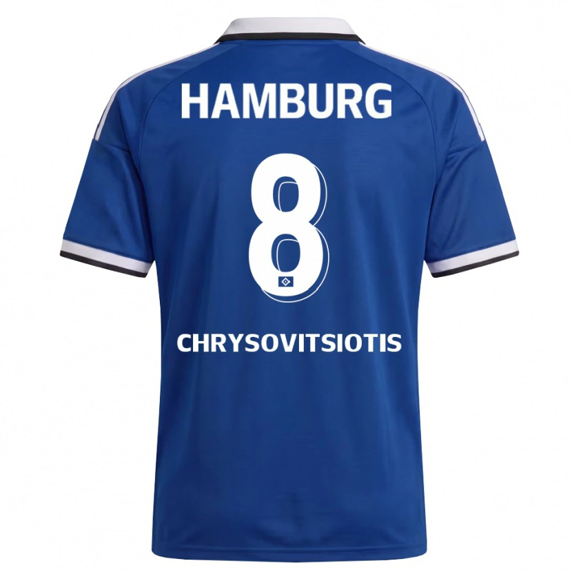 Danxen Kvinnor Stefanos Chrysovitsiotis #8 Vit Blå Bortatröja Matchtröjor 2026/27 Tröjor T-Tröja