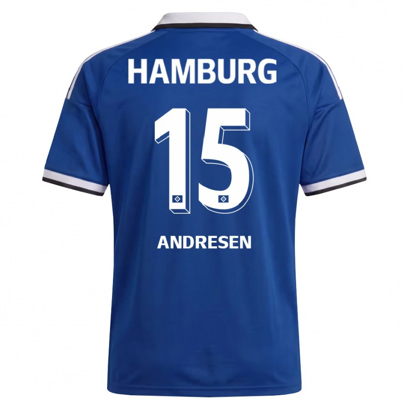 Danxen Kvinnor Bent Andresen #15 Vit Blå Bortatröja Matchtröjor 2026/27 Tröjor T-Tröja