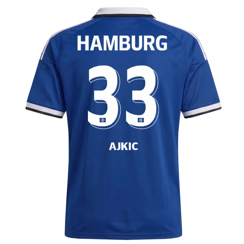 Danxen Kvinnor Selim Ajkic #33 Vit Blå Bortatröja Matchtröjor 2026/27 Tröjor T-Tröja