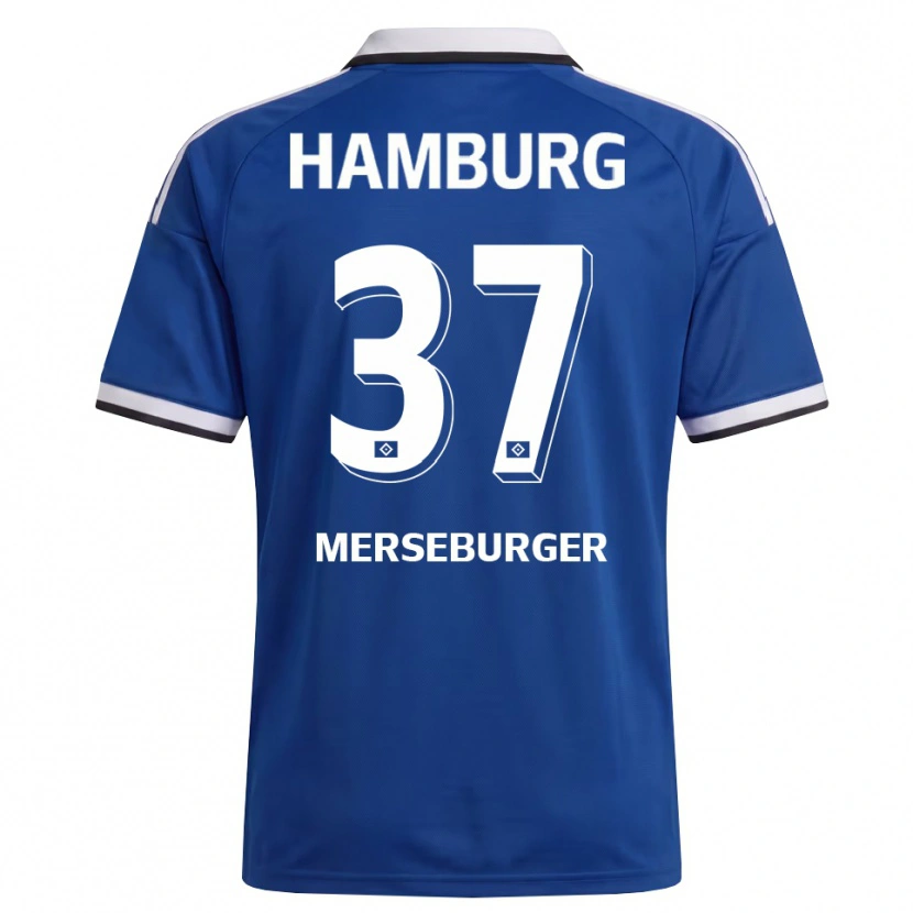 Danxen Kvinnor Dominik Merseburger #37 Vit Blå Bortatröja Matchtröjor 2026/27 Tröjor T-Tröja