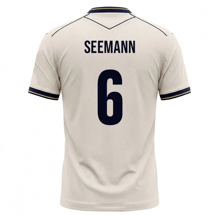 Danxen Kvinnor Elias Seemann #6 Off-White Bläckblå Bortatröja Matchtröjor 2026/27 Tröjor T-Tröja