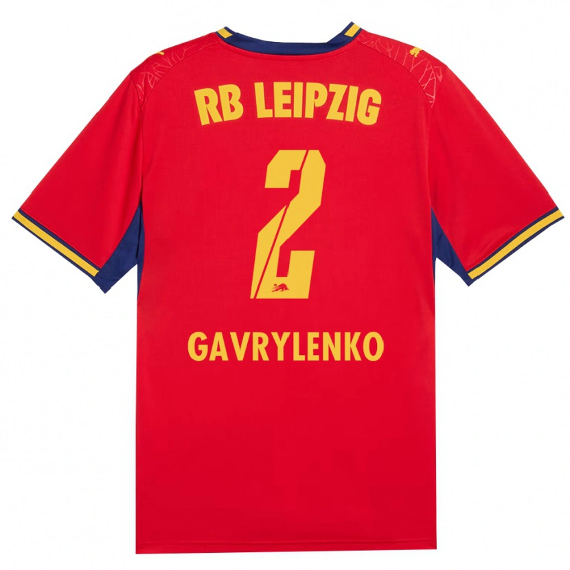 Danxen Kvinnor Oleksandr Gavrylenko #2 Röd Gul Kunglig Blå Bortatröja Matchtröjor 2026/27 Tröjor T-Tröja
