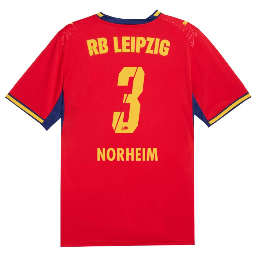 Danxen Kvinnor Andrea Norheim #3 Röd Gul Kunglig Blå Bortatröja Matchtröjor 2026/27 Tröjor T-Tröja