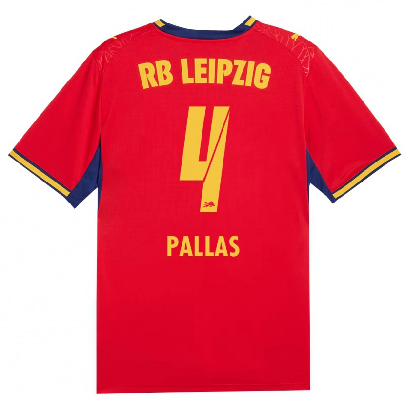 Danxen Kvinnor Tim Pallas #4 Röd Gul Kunglig Blå Bortatröja Matchtröjor 2026/27 Tröjor T-Tröja