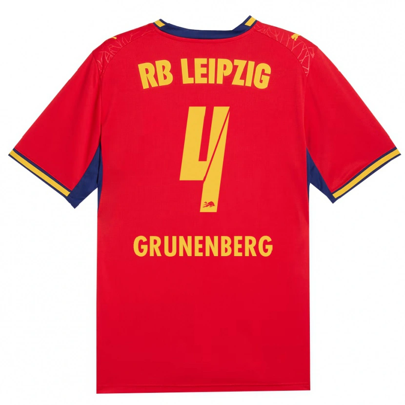 Danxen Kvinnor Rucy Grunenberg #4 Röd Gul Kunglig Blå Bortatröja Matchtröjor 2026/27 Tröjor T-Tröja