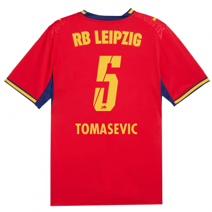 Danxen Kvinnor Niko Tomasevic #5 Röd Gul Kunglig Blå Bortatröja Matchtröjor 2026/27 Tröjor T-Tröja