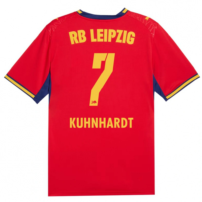 Danxen Kvinnor Paul Kühnhardt #7 Röd Gul Kunglig Blå Bortatröja Matchtröjor 2026/27 Tröjor T-Tröja
