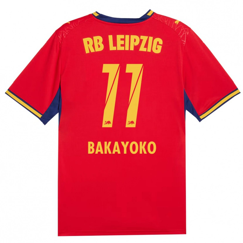 Danxen Kvinnor Johan Bakayoko #11 Röd Gul Kunglig Blå Bortatröja Matchtröjor 2026/27 Tröjor T-Tröja